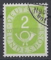 Mi.Nr. 123, BRD, Bund, Jahr 1951, Posthorn 2, hellgrün, gestempelt
