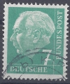 Mi. Nr. 181, BRD, Bund, Jahr 1954, Heuss 7 grün, gestempelt
