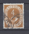 Mi. Nr. 124, BRD, Bund, Jahr 1951, Posthorn 4, hellbraun, gestempelt