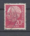 Mi. Nr. 185, BRD, Bund, Jahr 1954, Heuss 20 rot, gestempelt