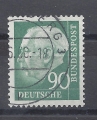 Mi. Nr. 265, BRD, Bund, Jahr 1957, Heuss 90, grün, gestempelt