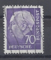 Bild 1 von Mi. Nr. 263, BRD, Bund, Jahr 1957, Heuss 70, lila, gestempelt