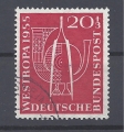 Mi. Nr. 218, BRD, Bund, Jahr 1955, Westropa 20+5 rot, gestempelt
