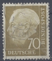 Mi. Nr. 191, BRD, Bund, Jahr 1954, Heuss 70, gestempelt