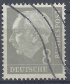 Bild 1 von Mi. Nr. 182, BRD, Bund, Jahr 1954, Heuss 8, grau, gestempelt