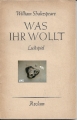 Was Ihr wollt, Lustspiel, William Shakespeare, Reclam