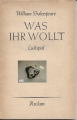 Was Ihr wollt, Lustspiel, William Shakespeare, Reclam ✔️
