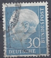 Mi. Nr. 187, BRD, Bund, Jahr 1954, Heuss 30, gestempelt