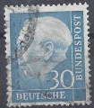 Bild 1 von Mi. Nr. 187, BRD, Bund, Jahr 1954, Heuss 30, gestempelt